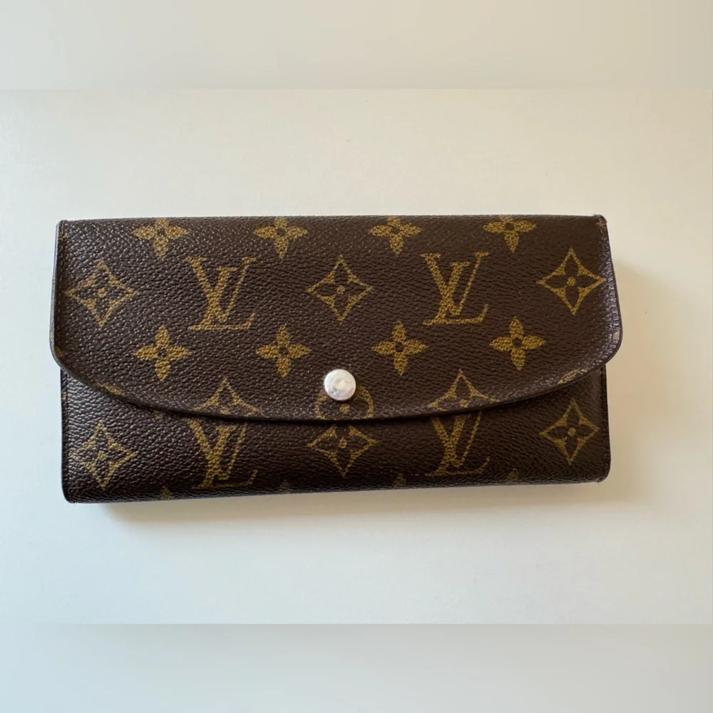 Louis Vuitton Monogram Canvas Emilie Brown Wallet - EUC with COA